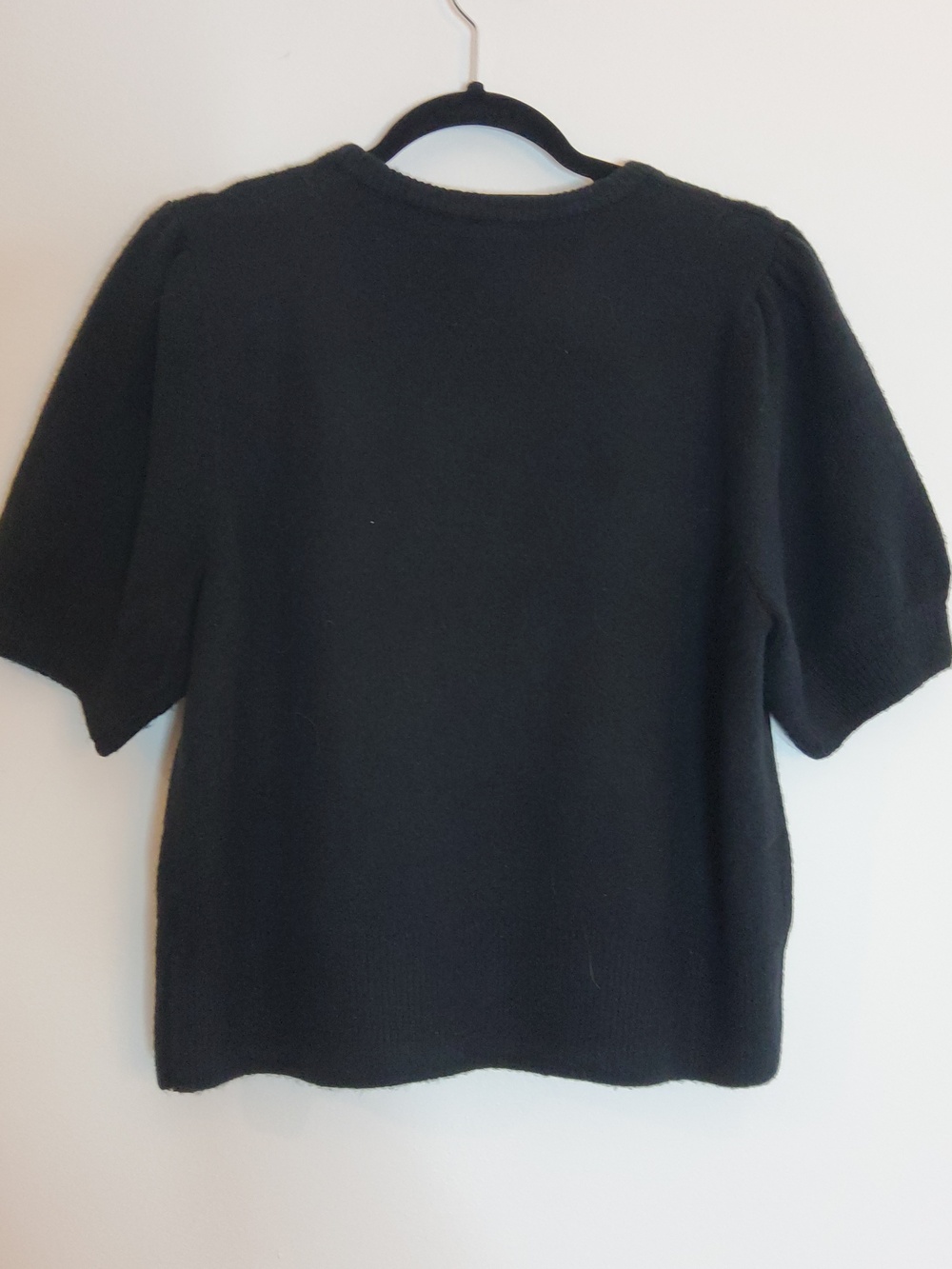 CeCe Black Knit Top with White Bow Cluster - Picture 3 of 4